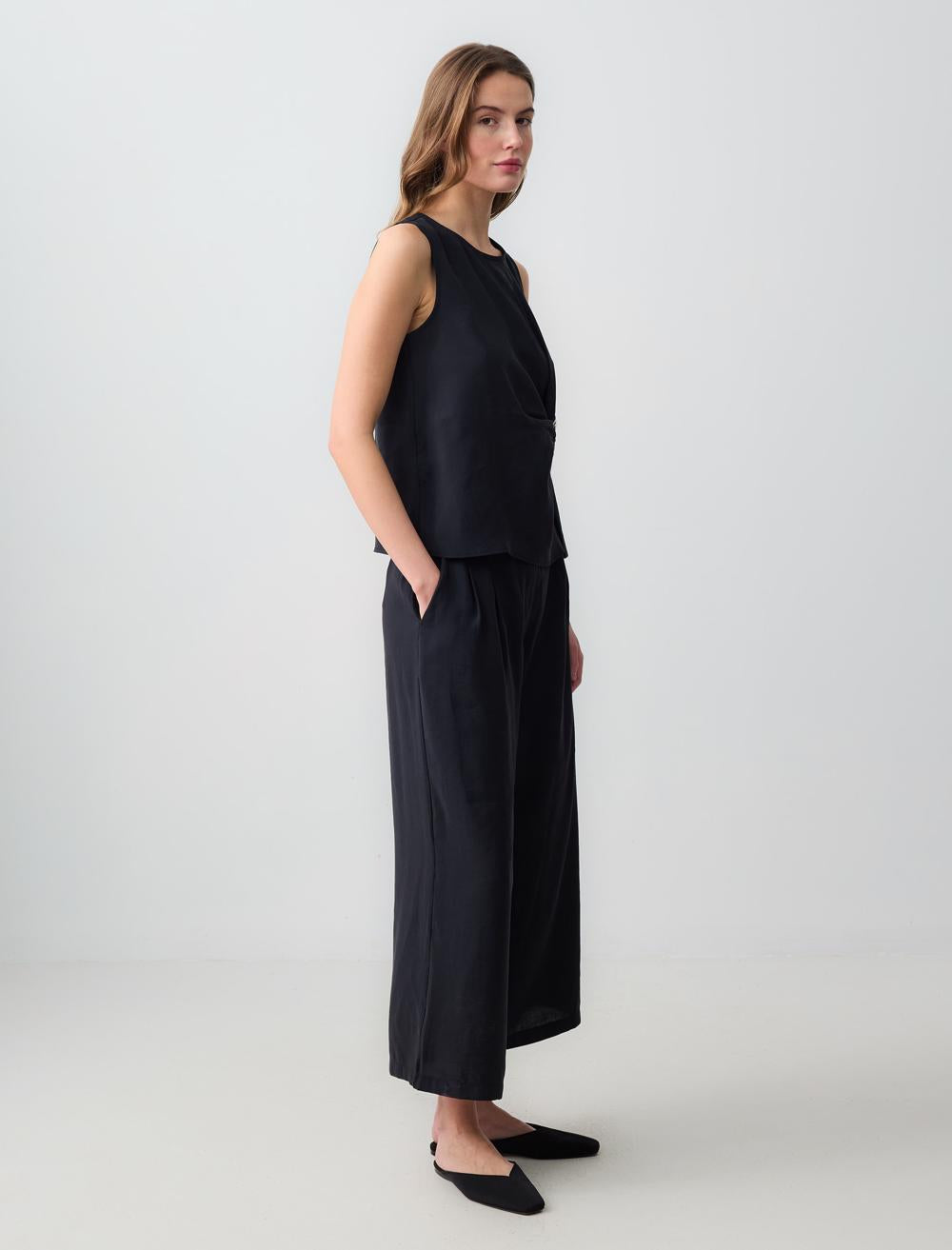 Loose Fit Trousers - Black - 5SW183848900