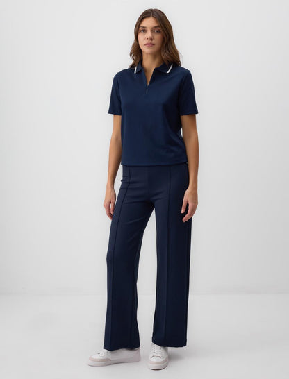 Relaxed Fit High Waist Wide Leg Knitted Pants