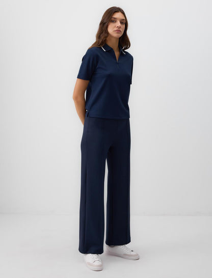 Relaxed Fit High Waist Wide Leg Knitted Pants