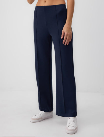Relaxed Fit High Waist Wide Leg Knitted Pants