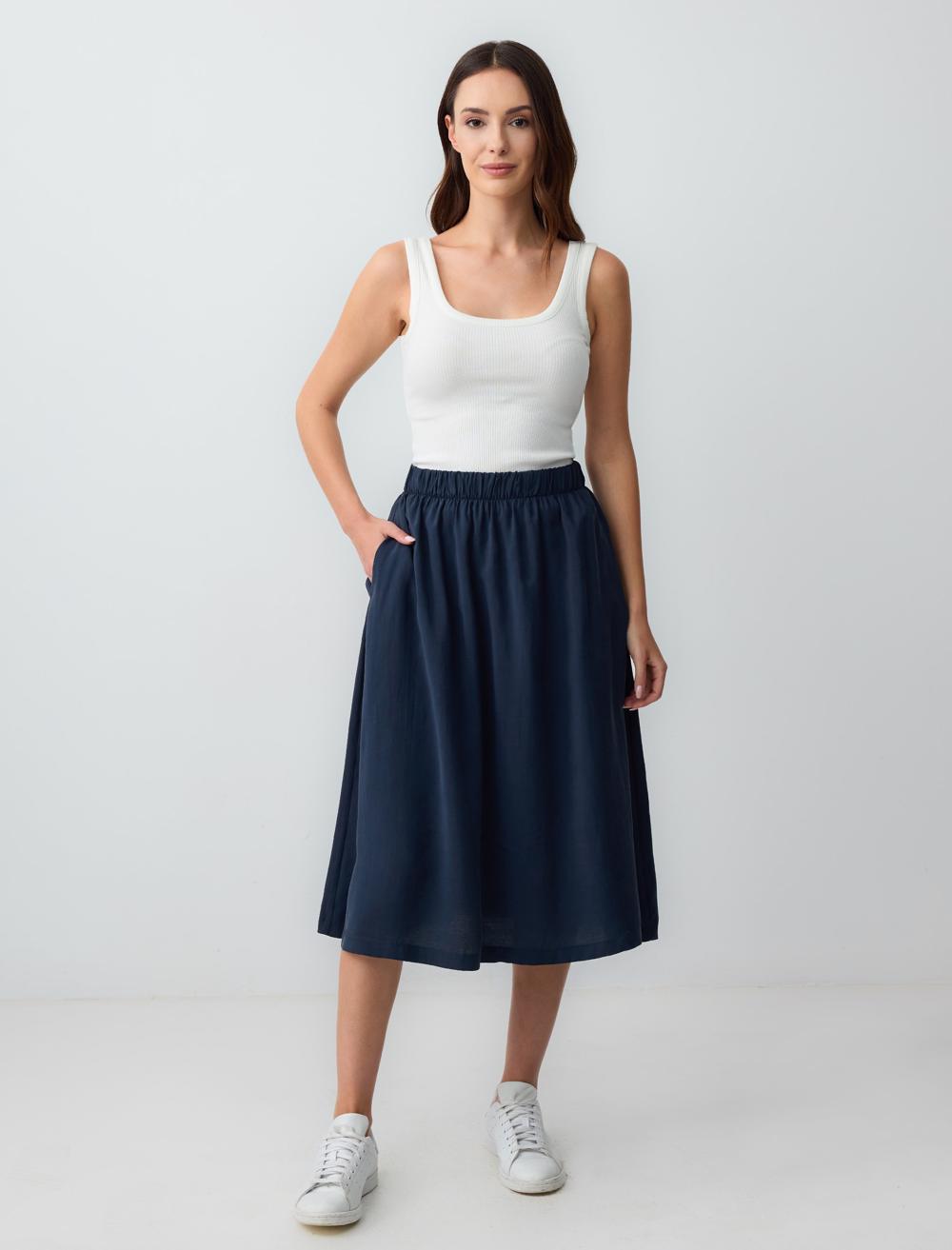 Loose Fit Skirt - Dark Blue