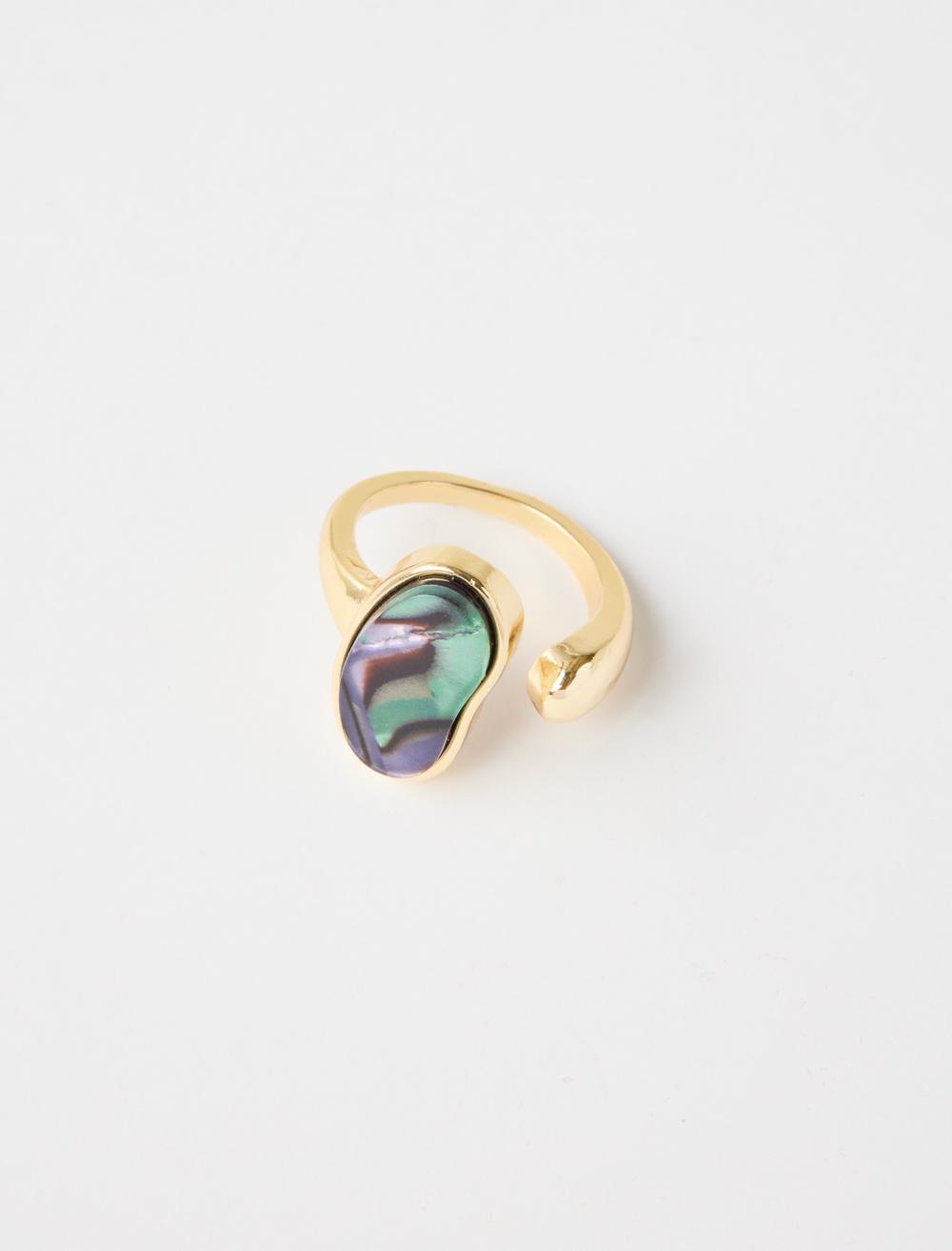 Stripe Figure Enamel Detail Ring - 5WW436087