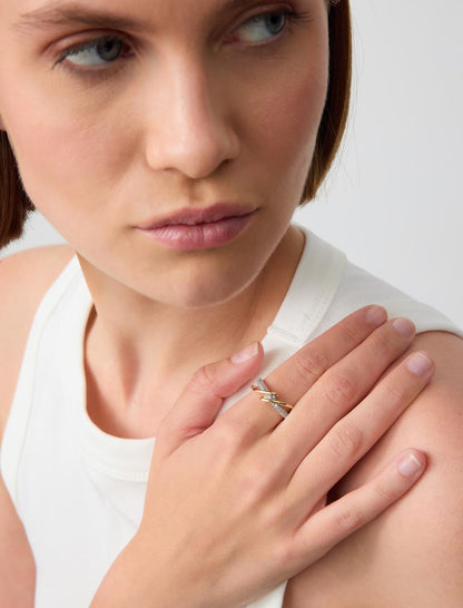 Ring with Shiny Stones in a Row