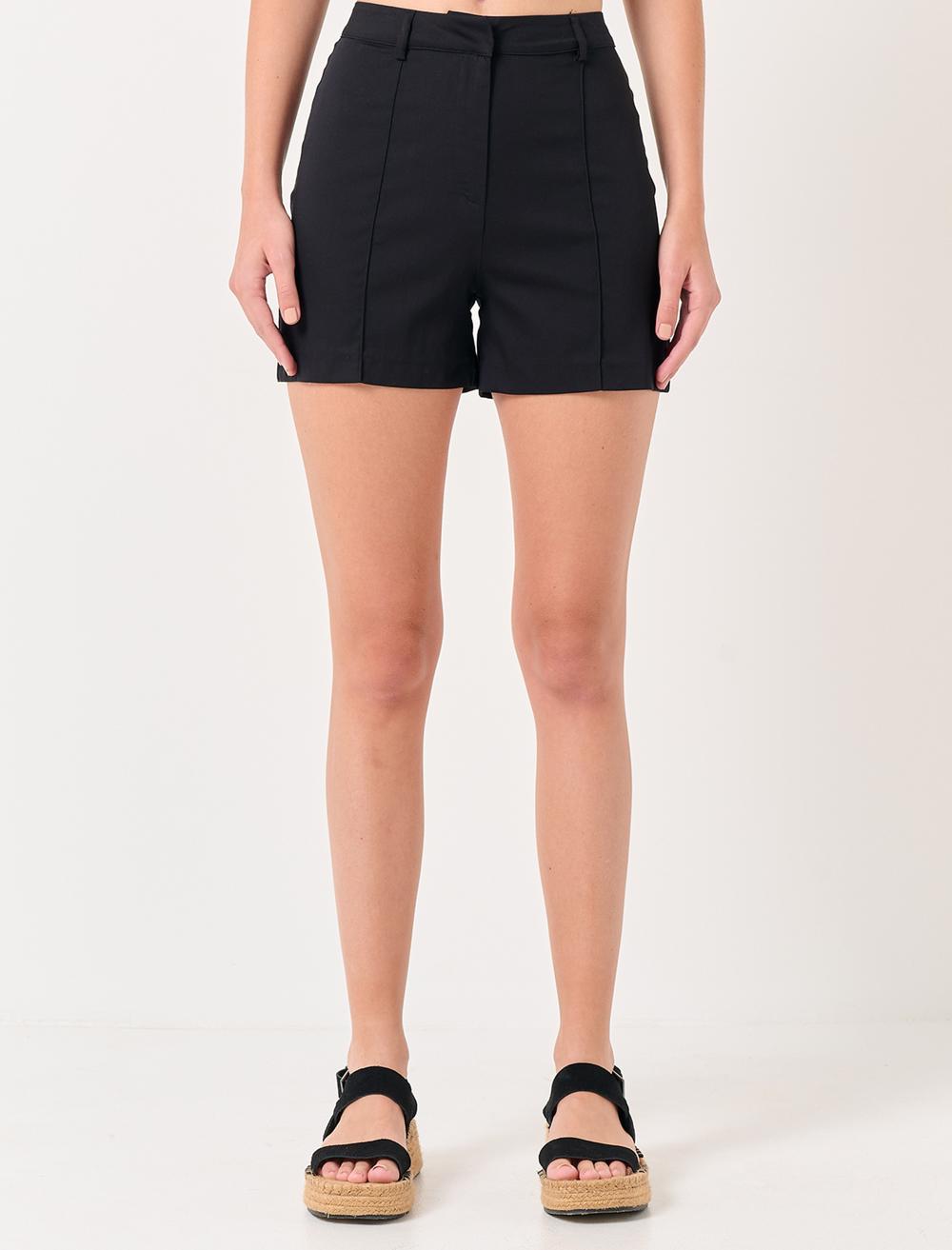 Slim Fit High Waist Woven Shorts - 23SS032001