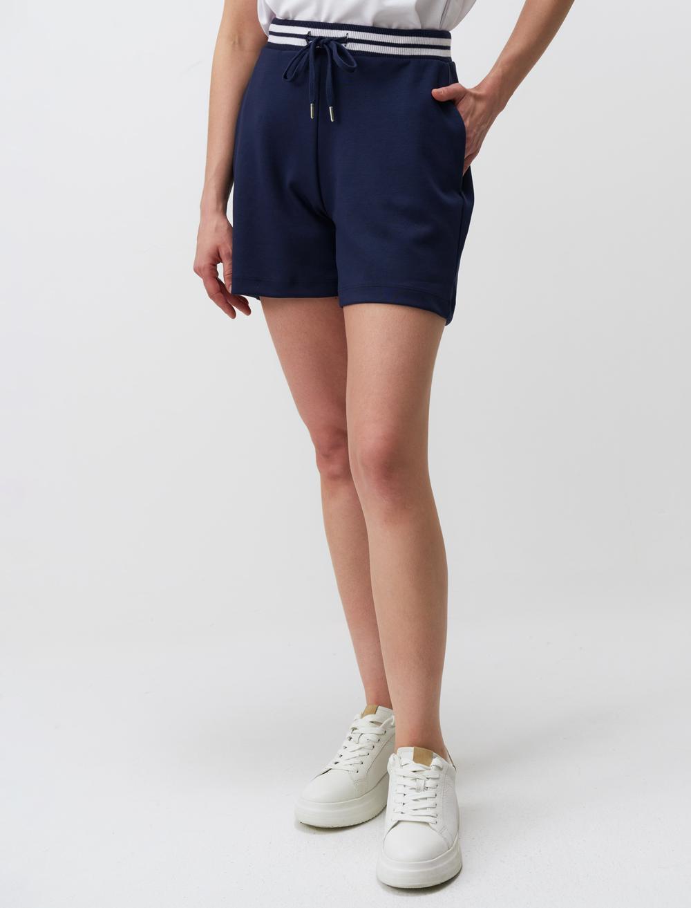 High Waist Shorts with Waist Ties - 24SS020005