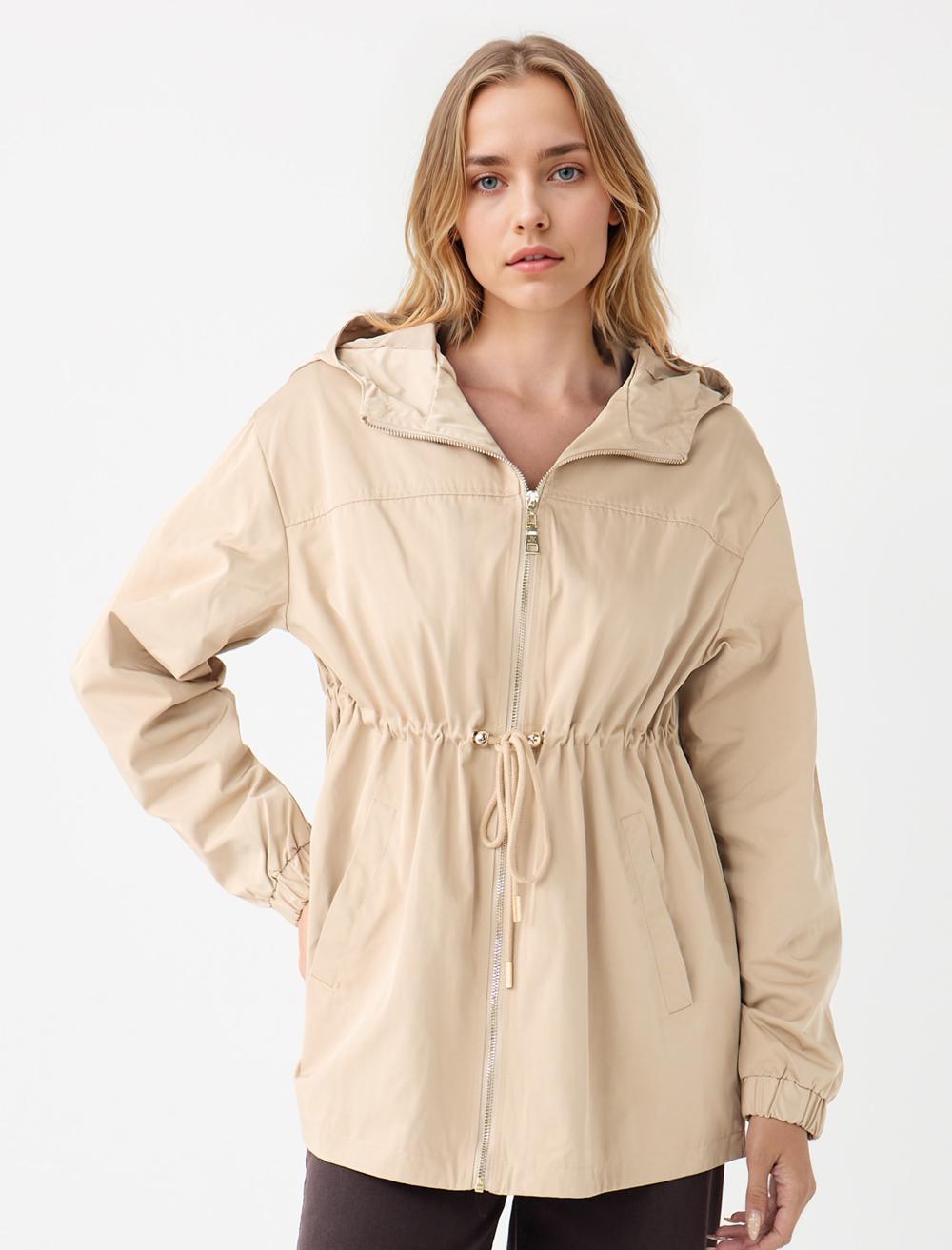 Loose Fit Hood Long-Sleeve Waterproof jacket - 5WW293685