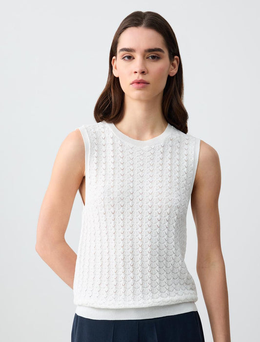 Slim Fit Round Neck Openwork Sweater Sweater