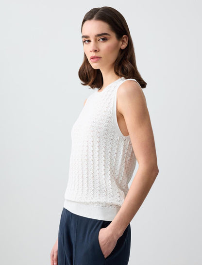 Slim Fit Round Neck Openwork Sweater Sweater