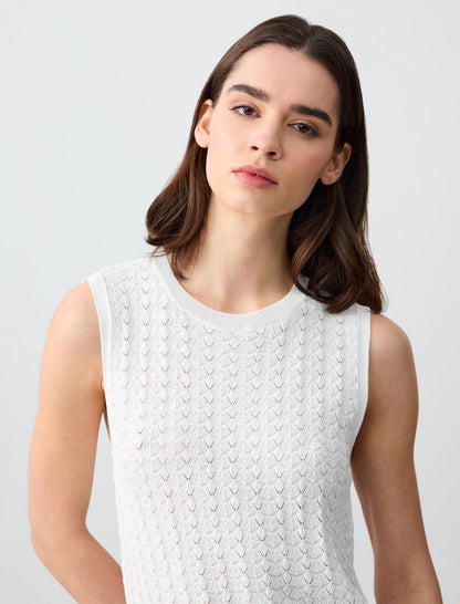 Slim Fit Round Neck Openwork Sweater Sweater