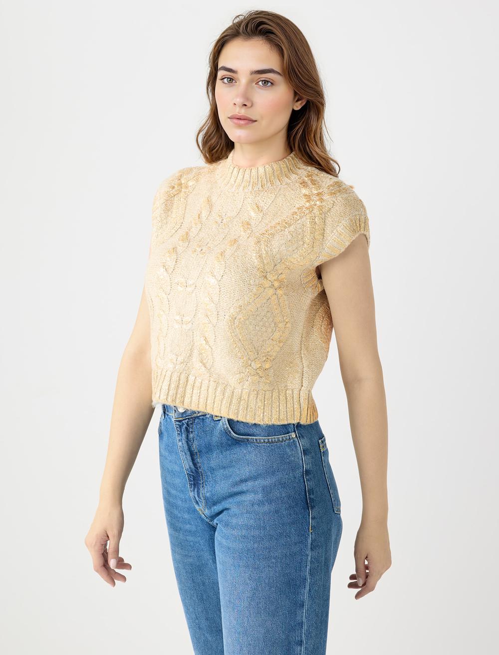 Crew Neck Sweater - Beige - 5WW224352125