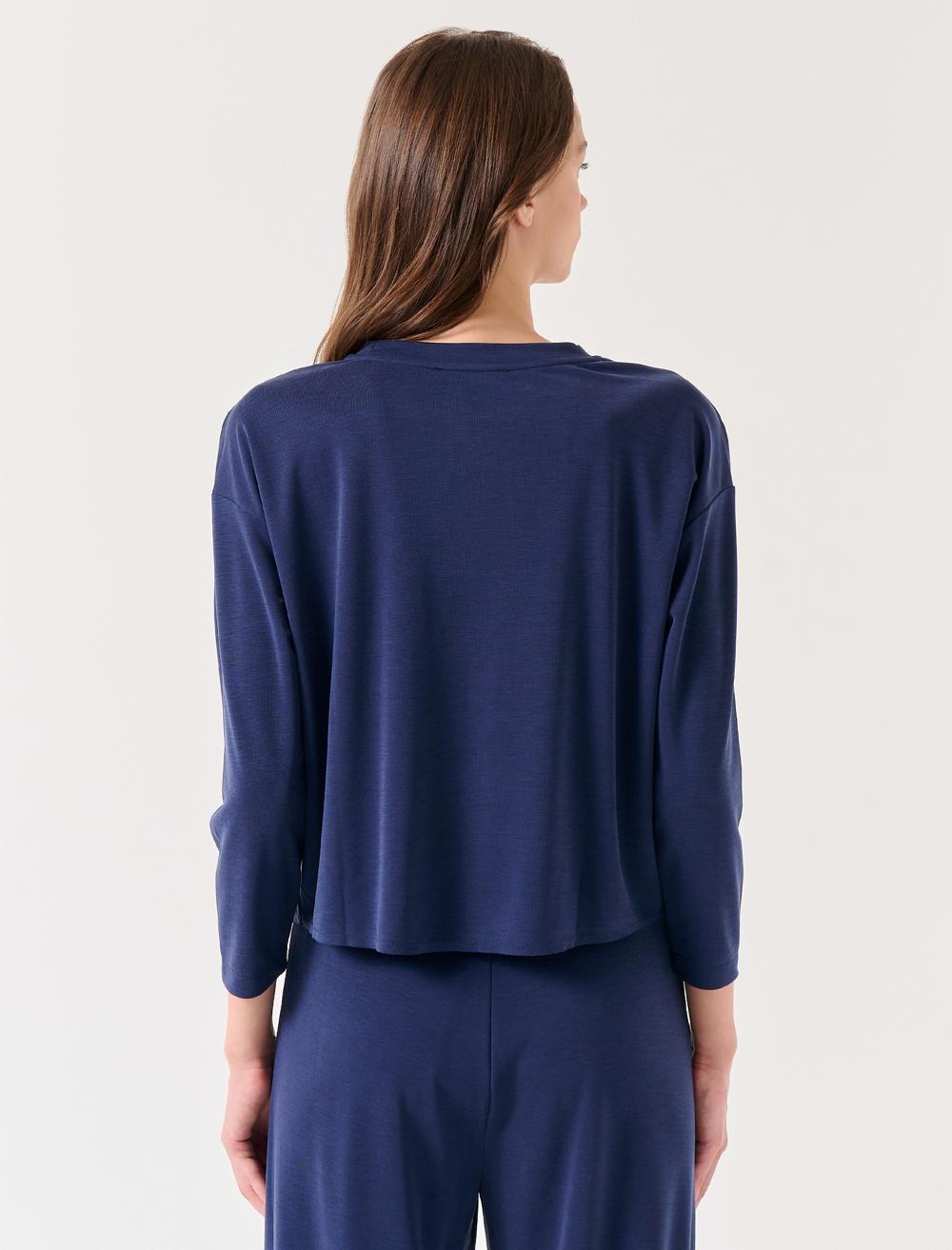 Loose Fit Crew Neck Long Sleeved Comfy Jersey Sweatshirt - 23SSTEPIV2