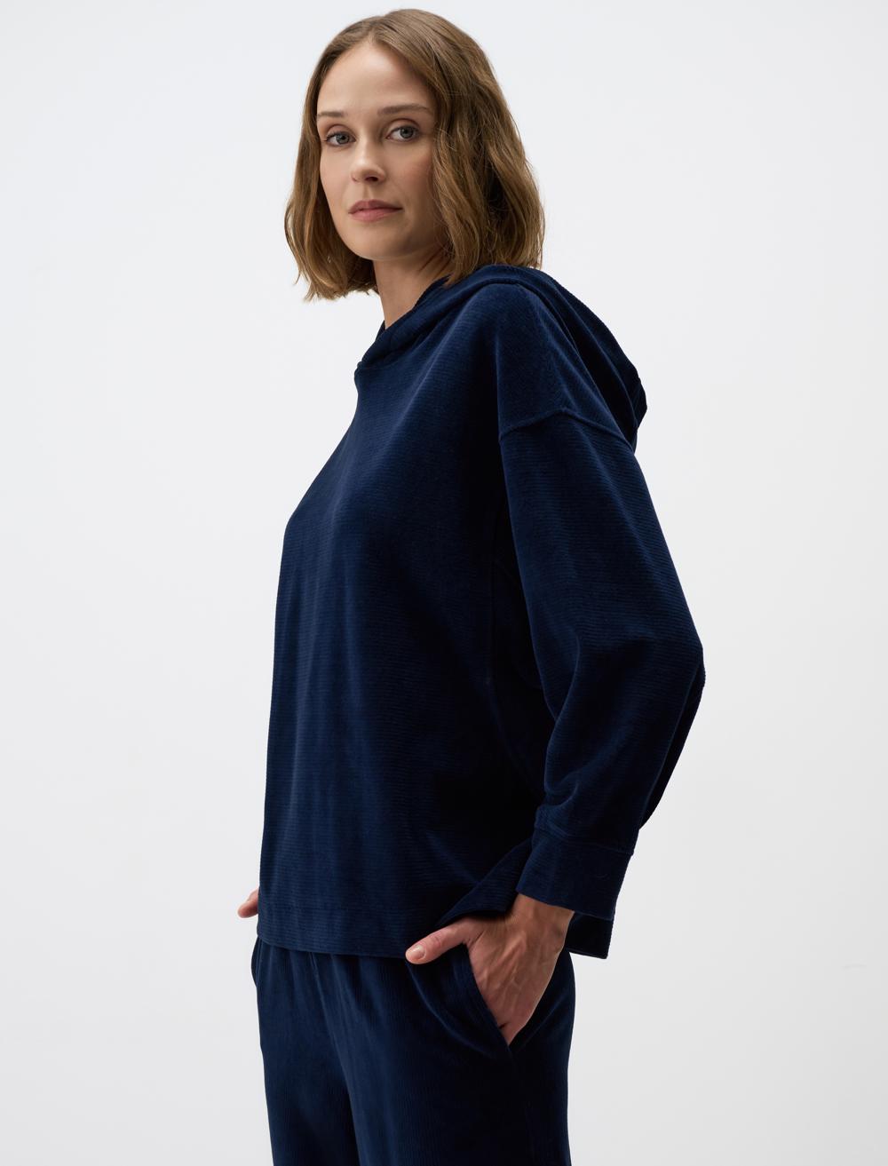 Loose Fit Hood Long-Sleeve Sweatshirt - 4WW361243