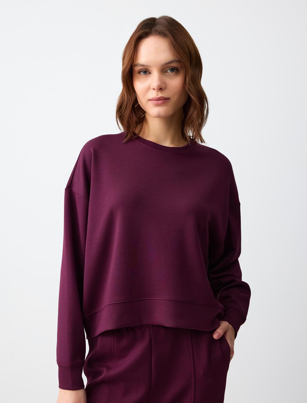 Loose Fit Crew Neck Long-Sleeve Sweatshirt - 5SW232782