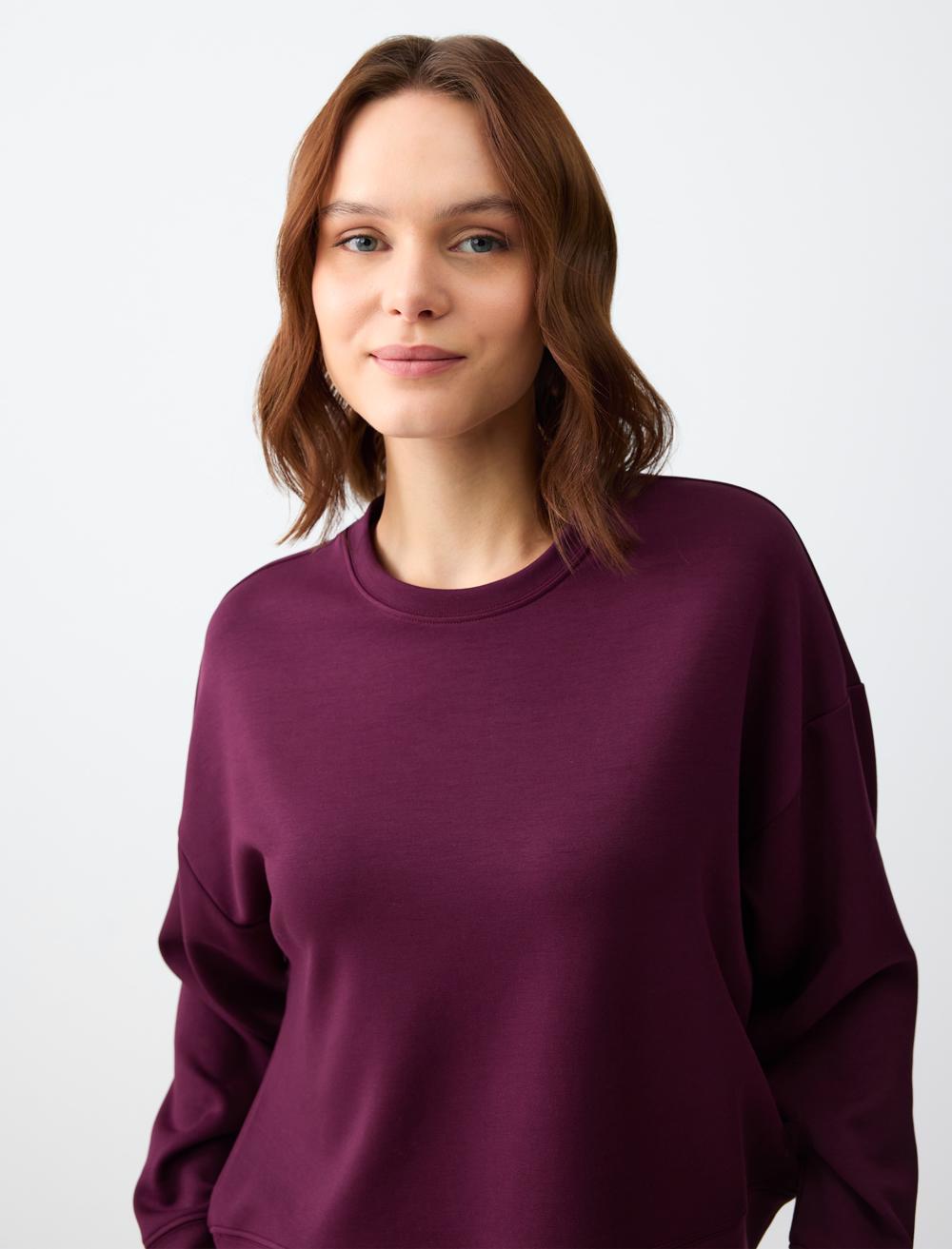 Loose Fit Crew Neck Long-Sleeve Sweatshirt - 5SW232782