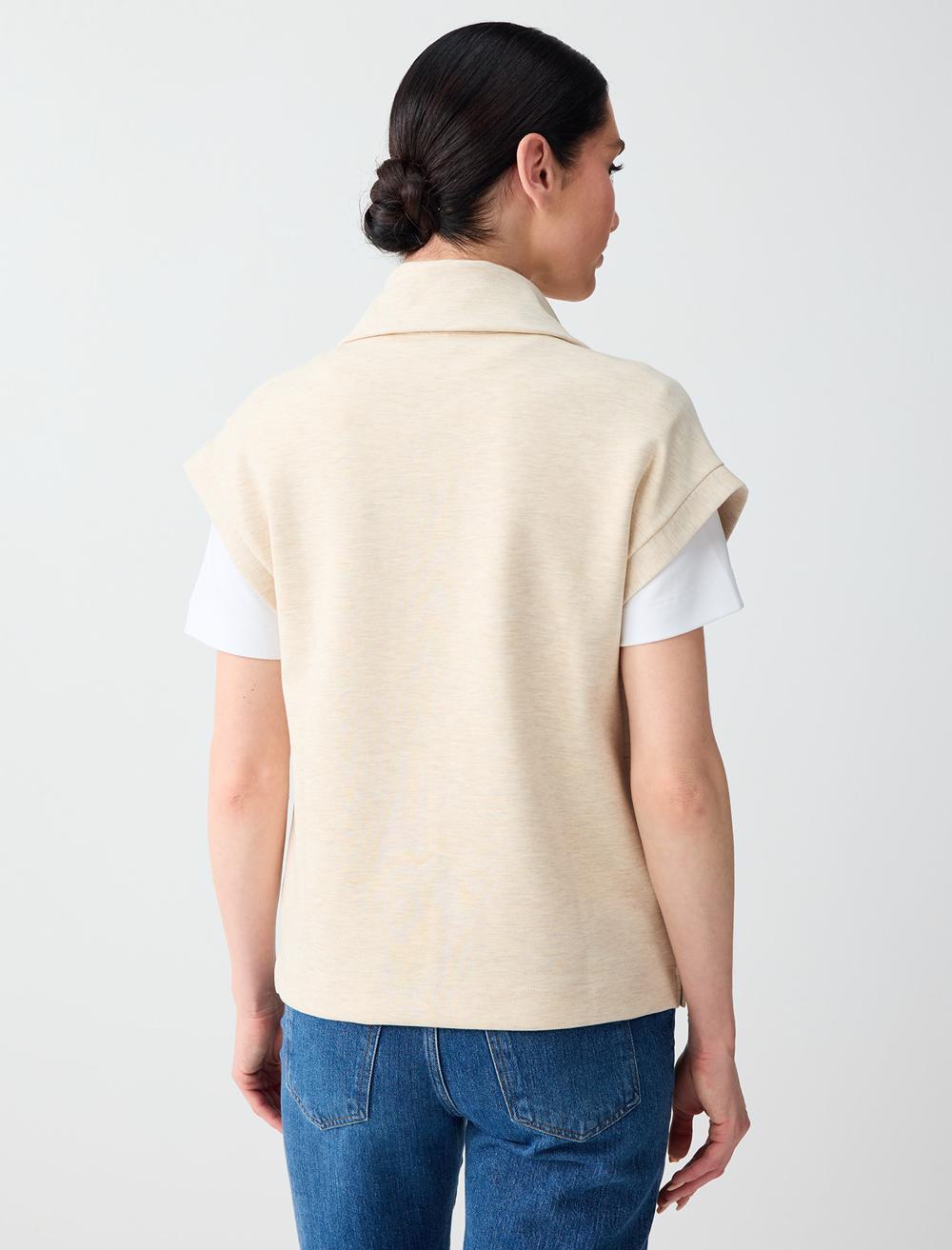 Ss Zippered Sweatshirt - Beige Melange