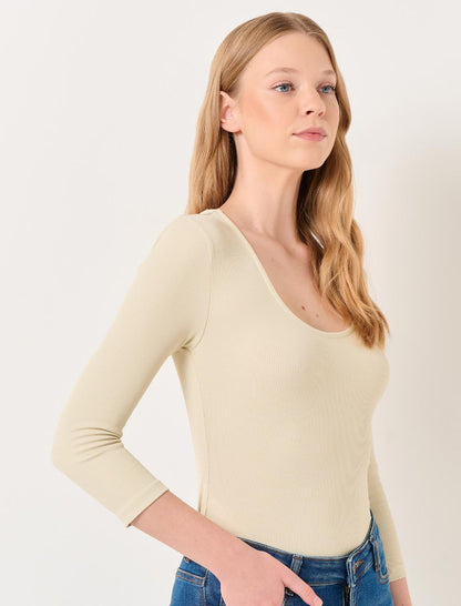 Slim Fit Three Quarter Sleeve T-Shirt