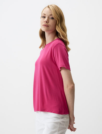 Crew Neck Short Sleeve Basic Knitted T-Shirt