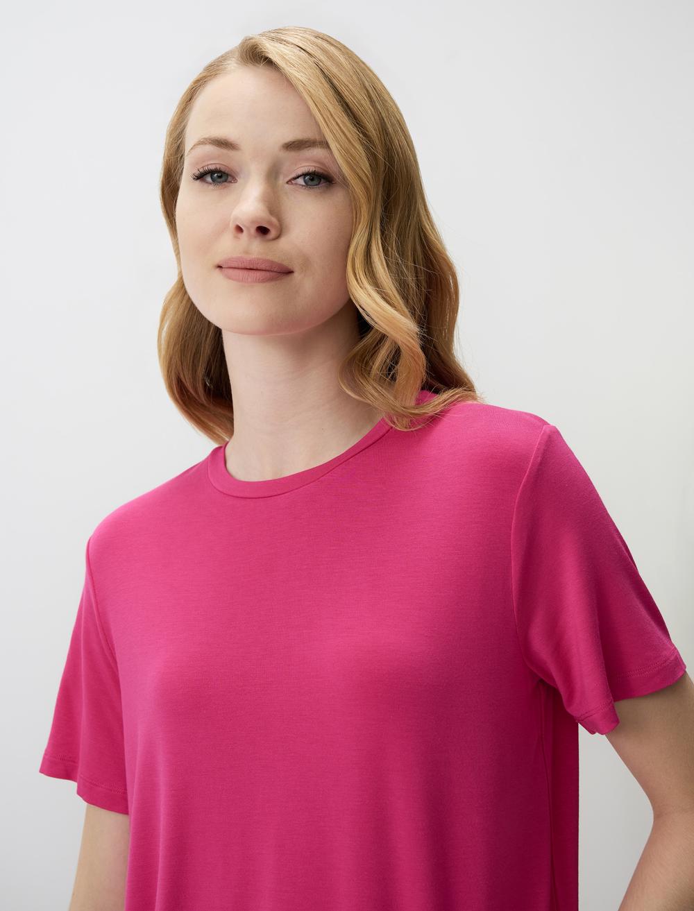 Crew Neck Short Sleeve Basic Knitted T-Shirt - 4WW032757