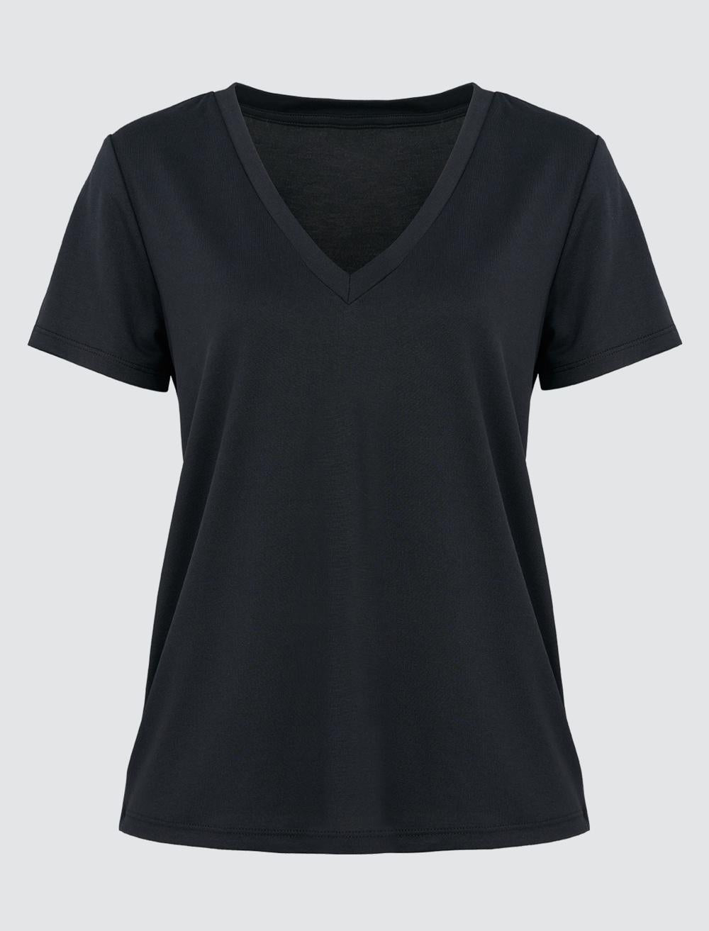 V-Neck Short Sleeve Basic T-Shirt