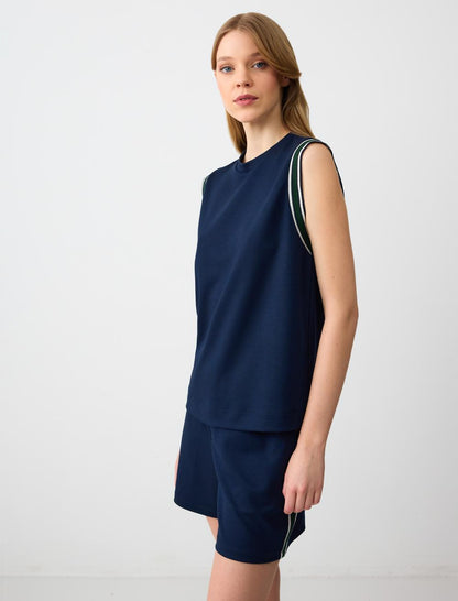 Knitted Dark Blue T-shirt