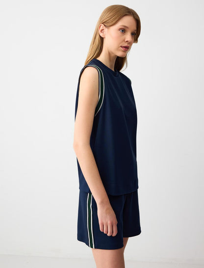 Knitted Dark Blue T-shirt