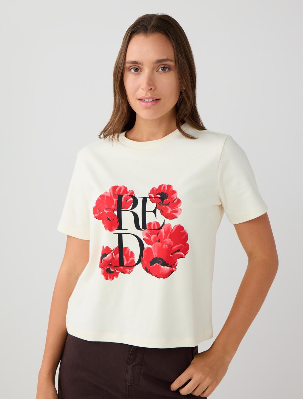 Normal Fit Crew Neck Short Sleeve T-shirt - White - 5WW274838100