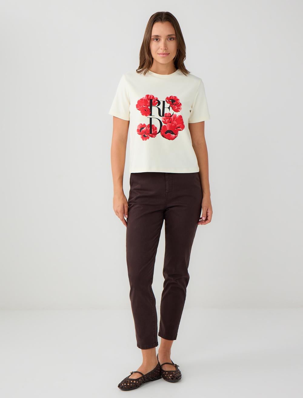 Normal Fit Crew Neck Short Sleeve T-shirt - White - 5WW274838100