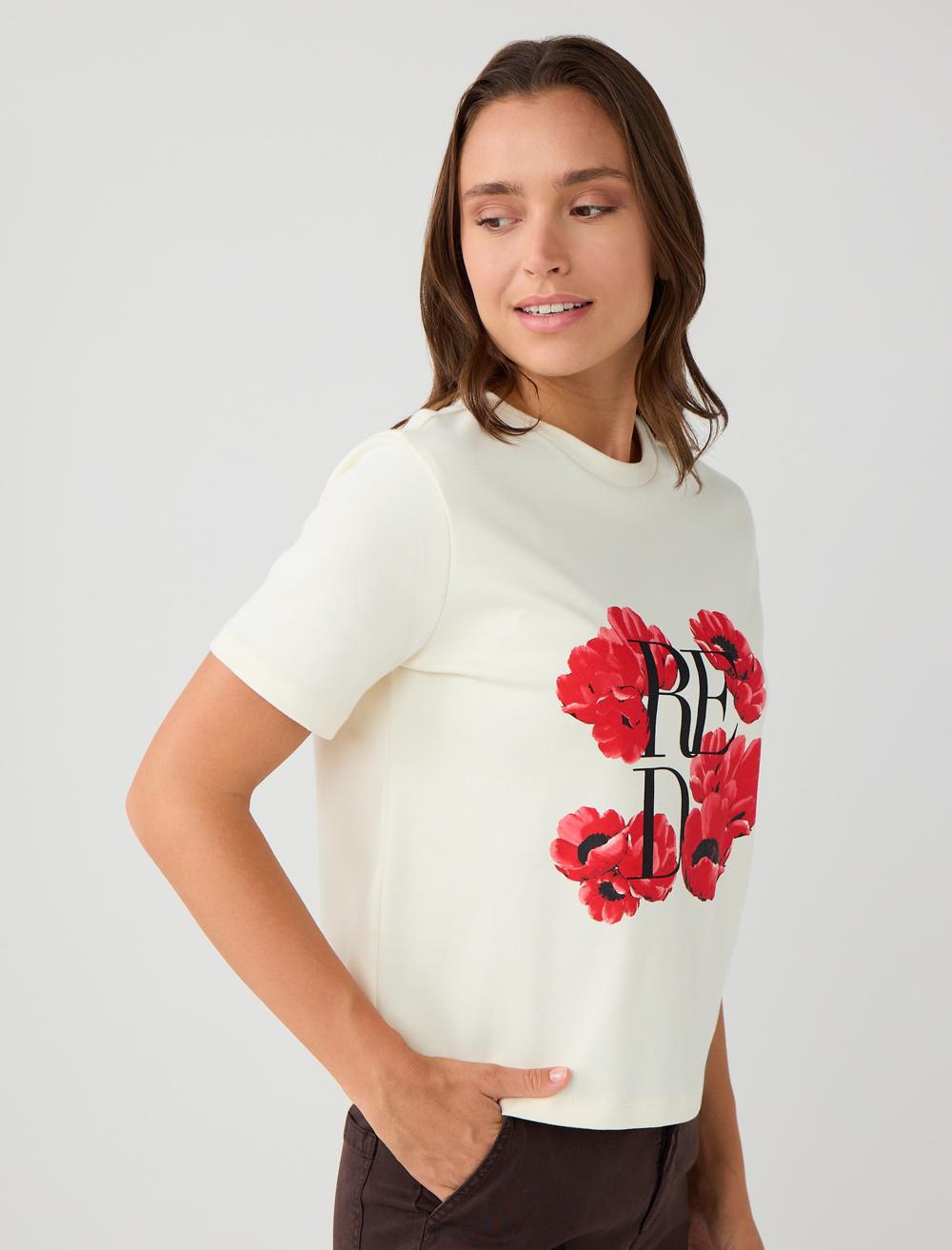 Normal Fit Crew Neck Short Sleeve T-shirt - White - 5WW274838100