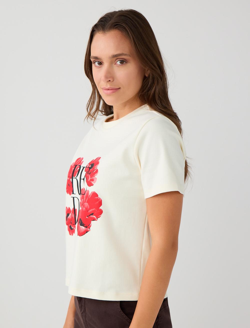 Normal Fit Crew Neck Short Sleeve T-shirt - White - 5WW274838100