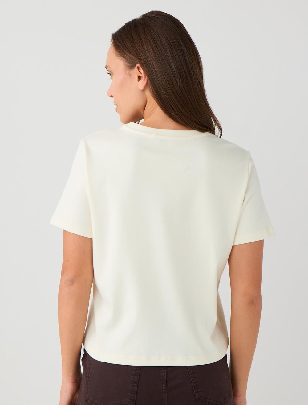Normal Fit Crew Neck Short Sleeve T-shirt - White - 5WW274838100