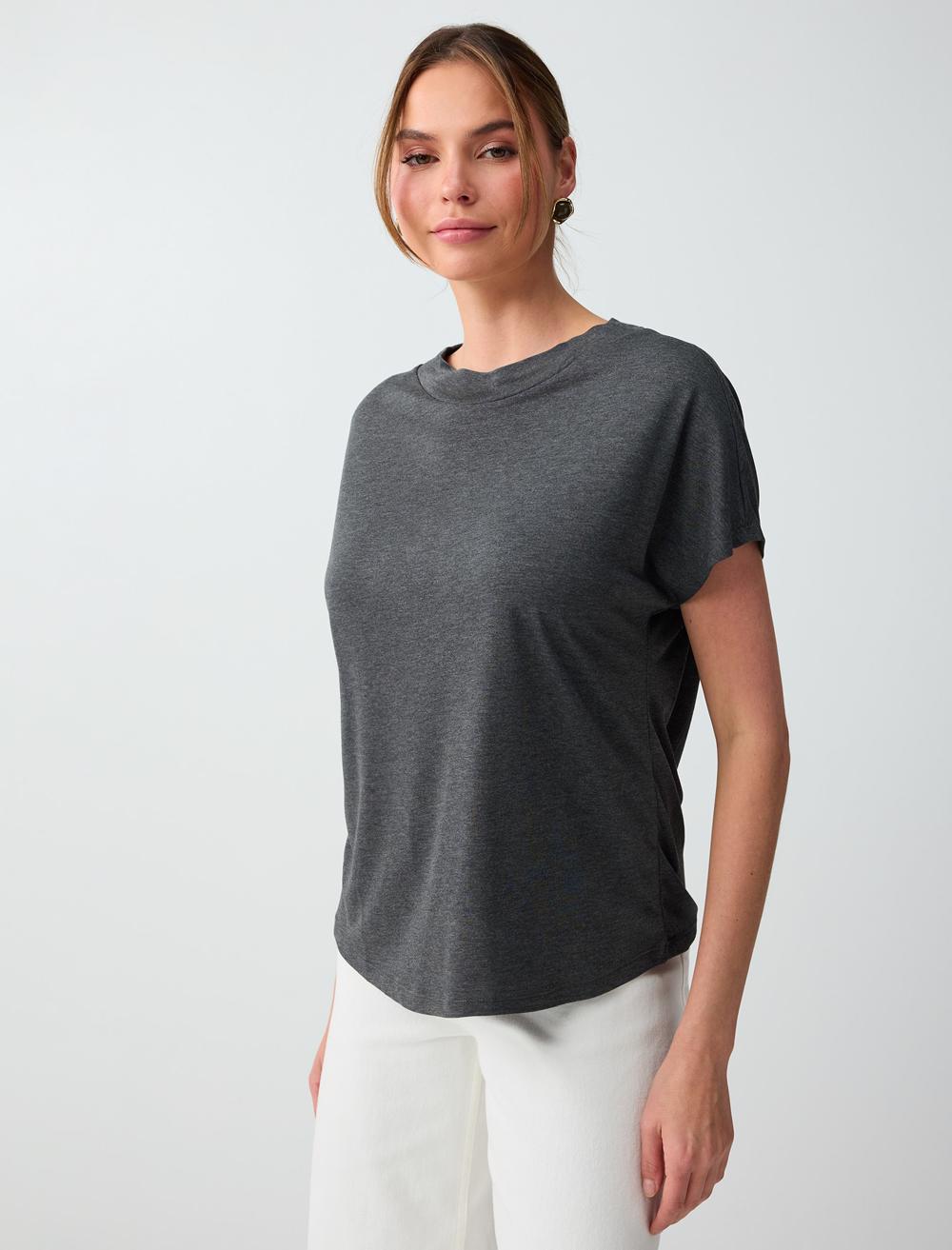 Normal Fit Crew Neck T-shirt - Anthracite - 6SW275498971