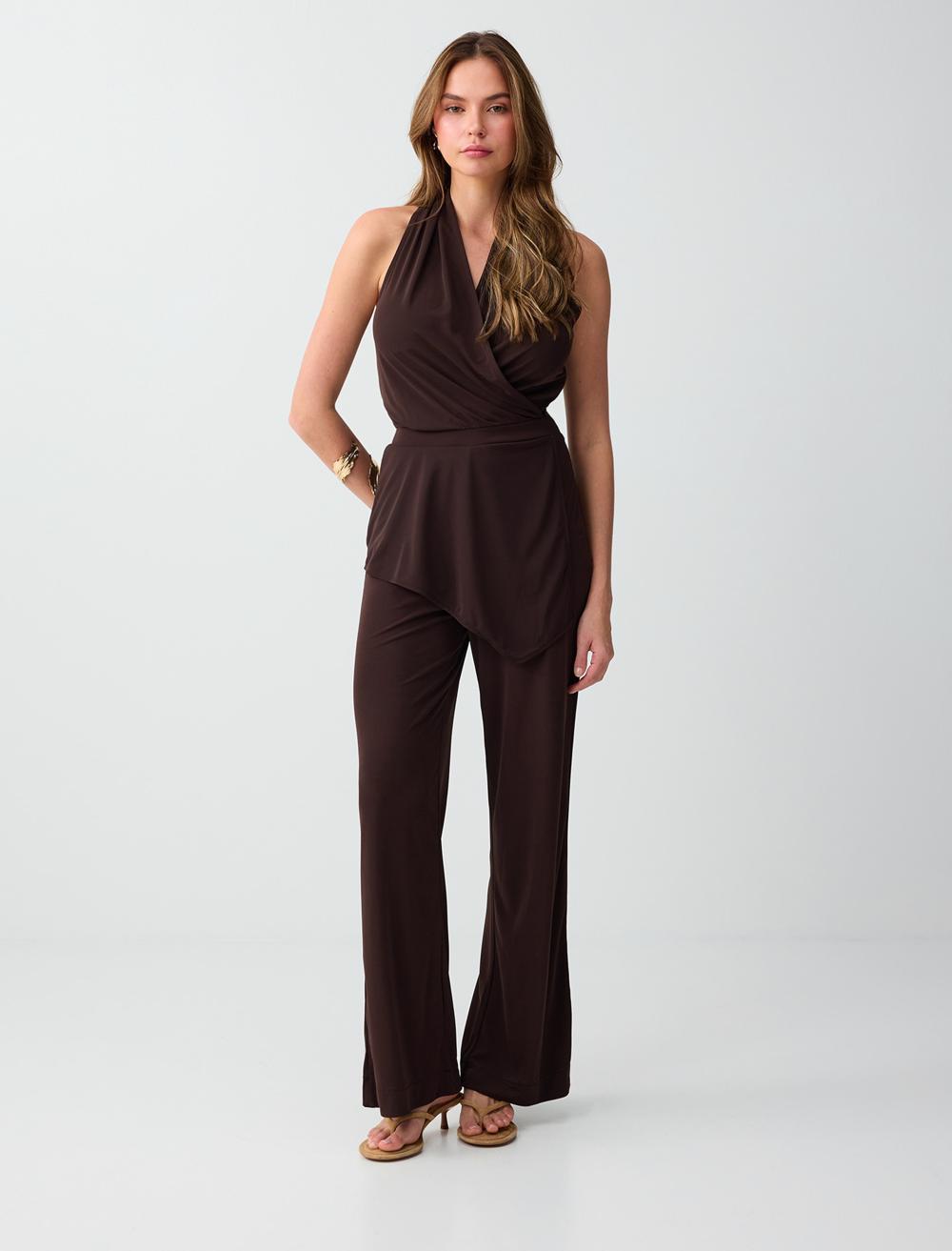 Slim Fit Jumpsuit - Bitter Brown - 6SW286777803