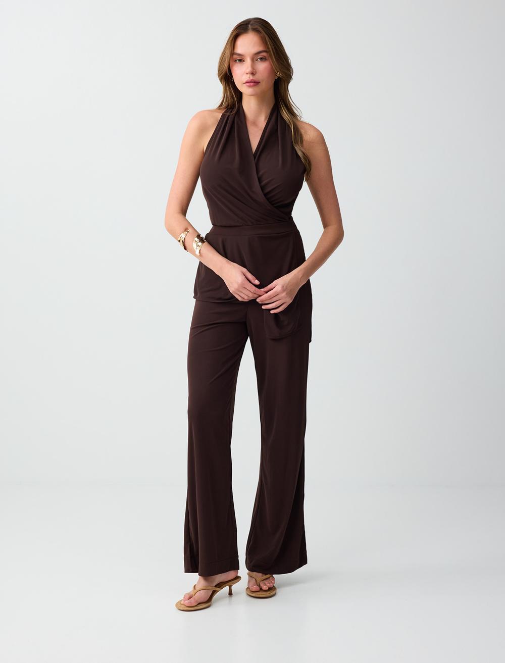 Slim Fit Jumpsuit - Bitter Brown - 6SW286777803
