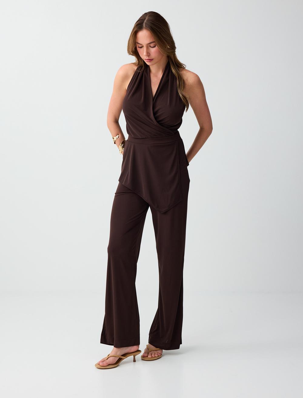 Slim Fit Jumpsuit - Bitter Brown - 6SW286777803