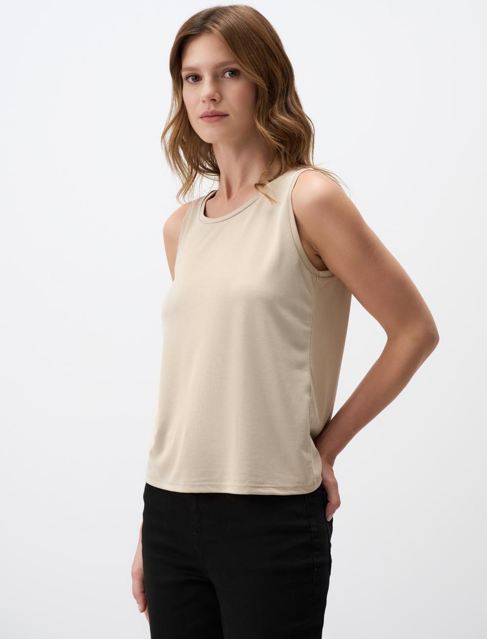 U Neck Sleeveless Basic Knitted Tank Top
