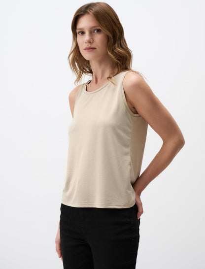 U Neck Sleeveless Basic Knitted Tank Top
