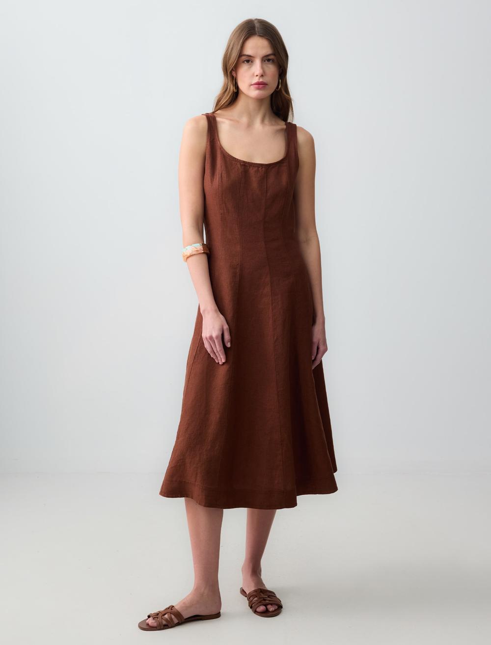 Scoop Neck Sleeveless-Sleeve Dress - 5SW062711