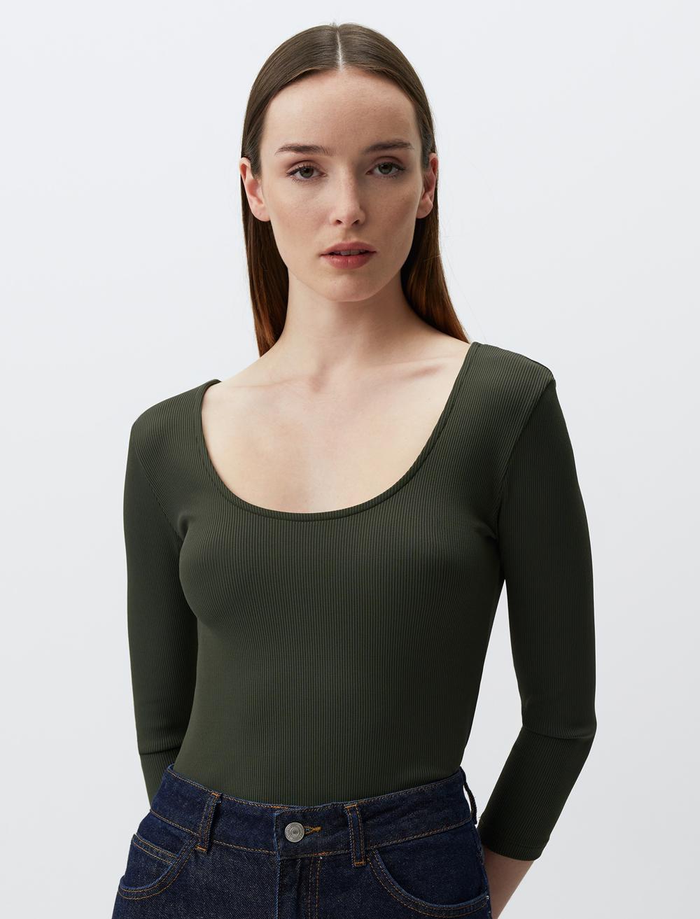 Slim Fit Three Quarter Sleeve T-Shirt