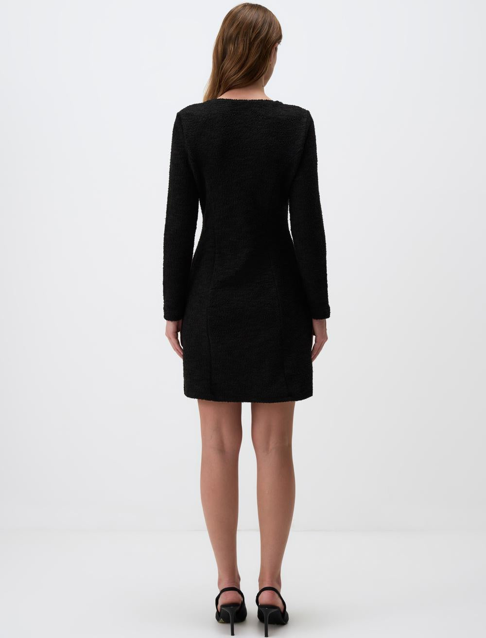 Scoop Neck Long-Sleeve Dress - 4WW131433