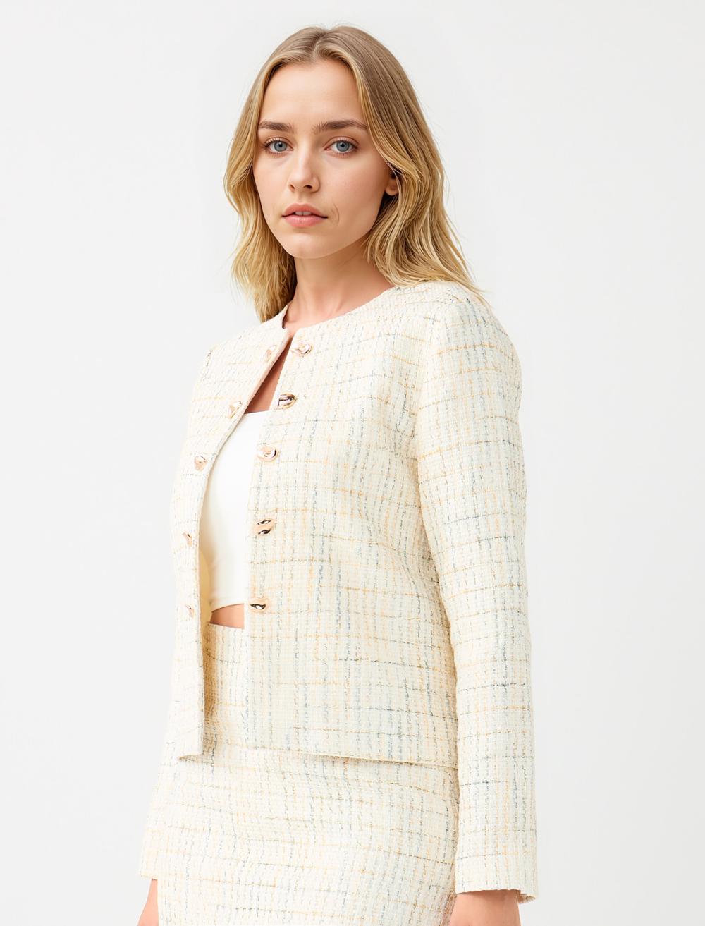 Long-Sleeve Jacket - Ecru - 5WW055257114
