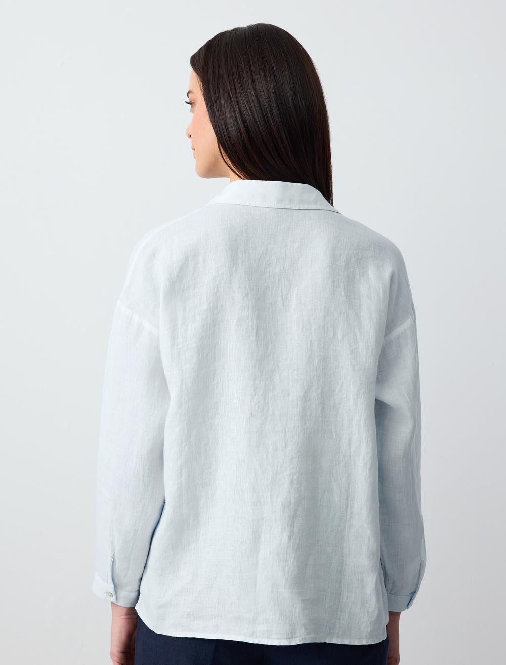 Shirt Collar Long-Sleeve Shirt - 24SHOPYKTN