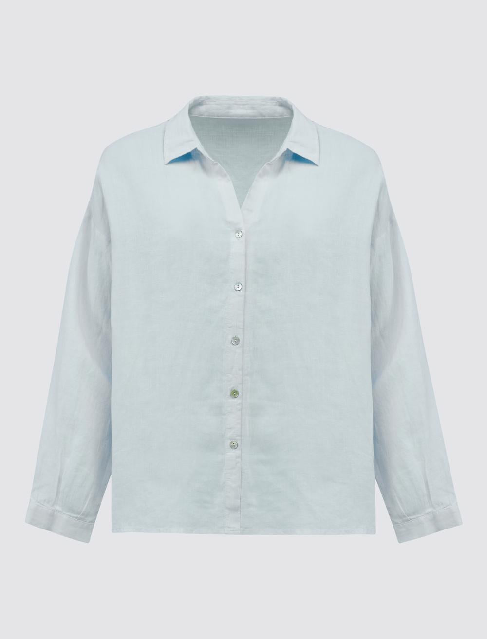 Shirt Collar Long-Sleeve Shirt - 24SHOPYKTN