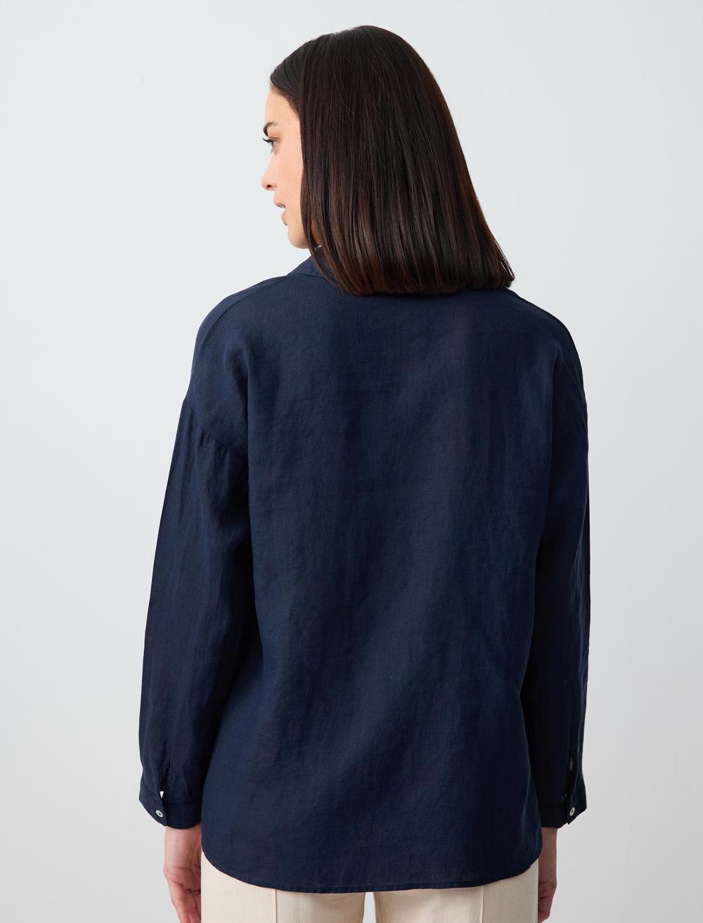 Shirt Collar Long-Sleeve Shirt - 24SHOPYKTN