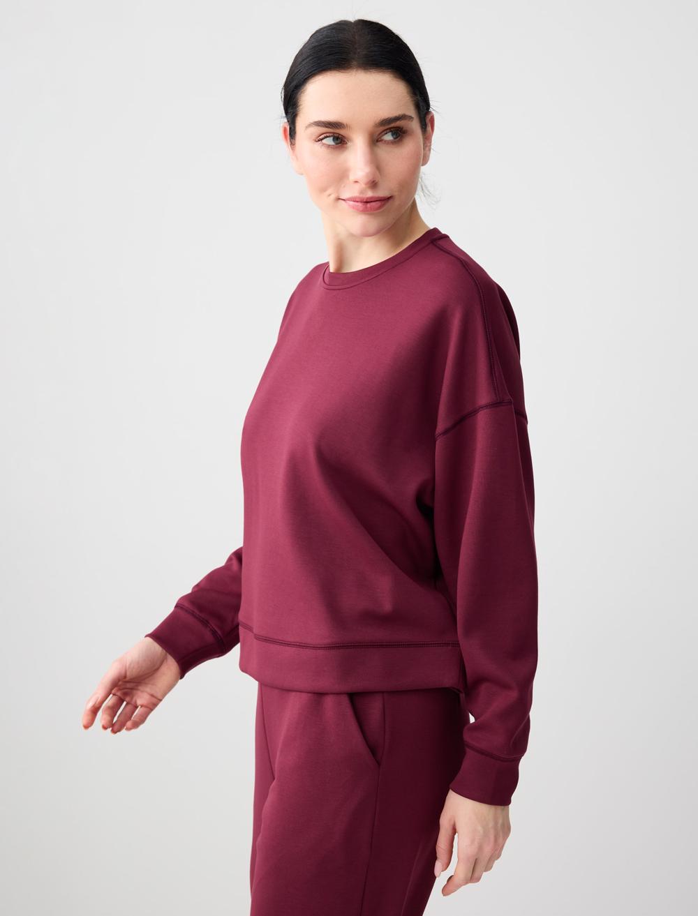 Long Sleeve Crew Neck Modal Knit Sweatshirt