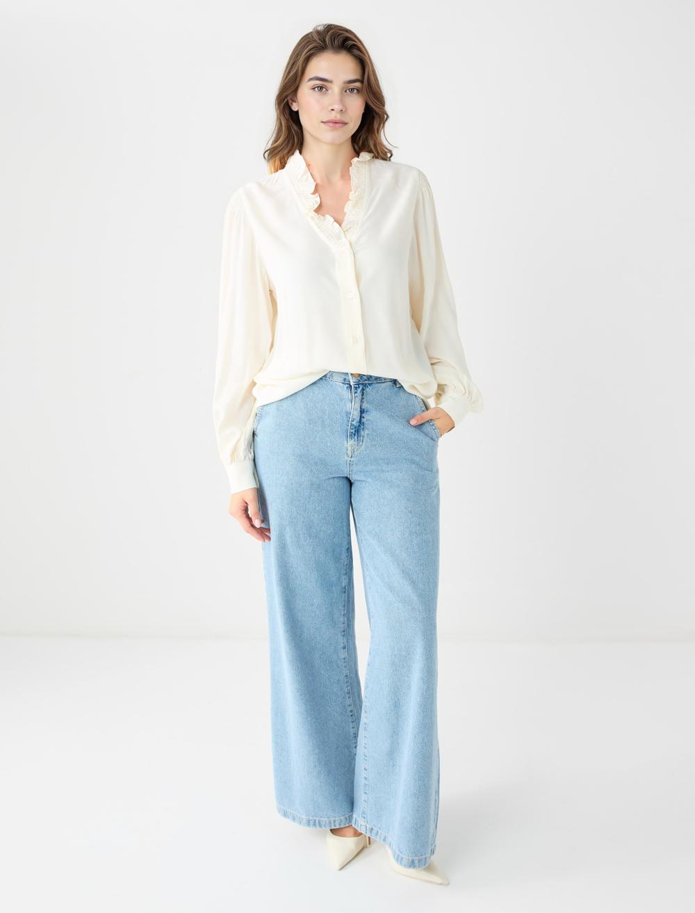 Long-Sleeve Shirt - Ecru - 5WW085976114