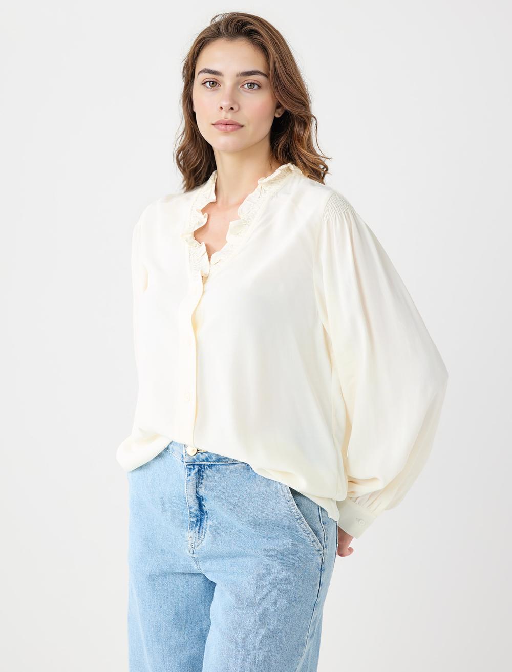 Long-Sleeve Shirt - Ecru - 5WW085976114