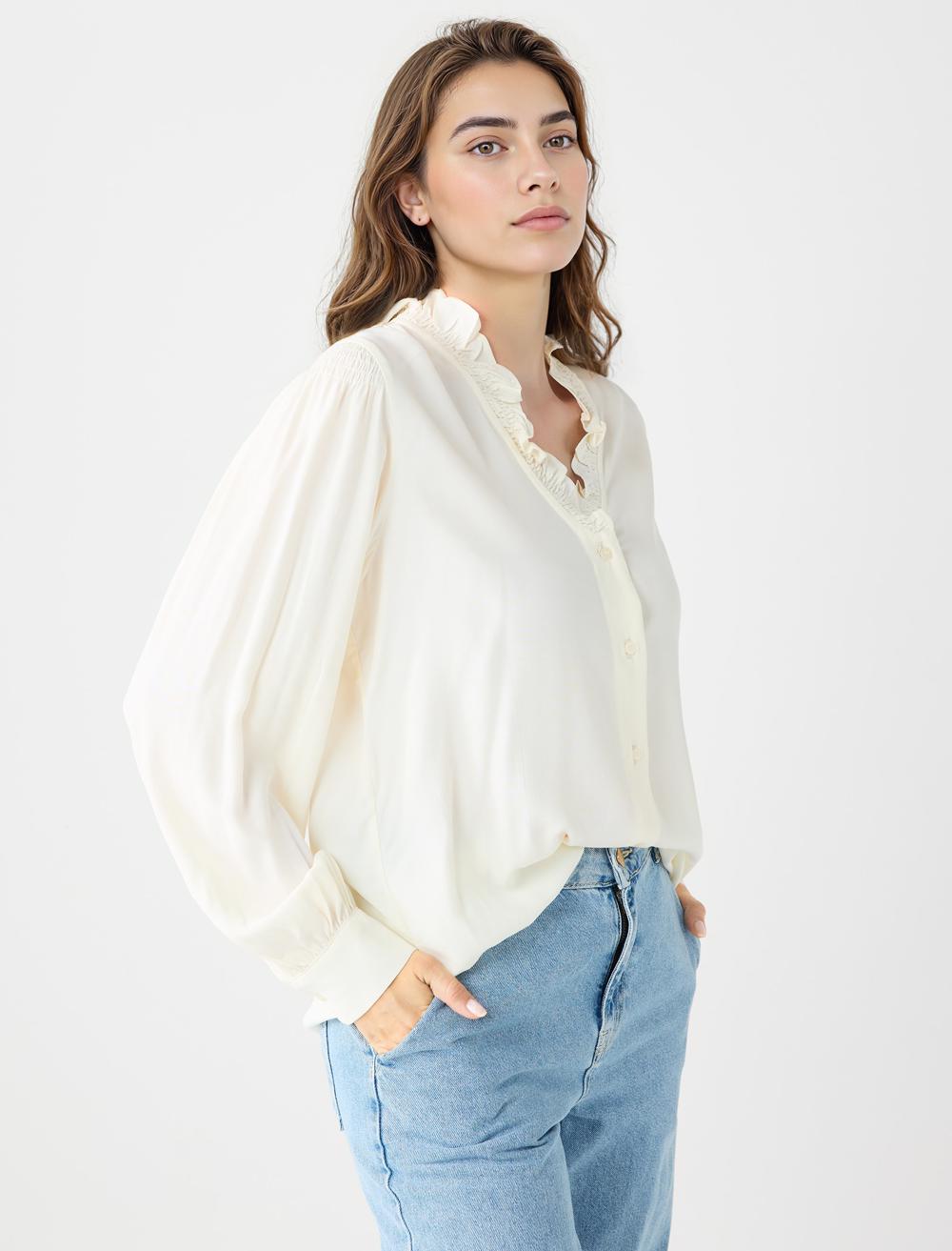 Long-Sleeve Shirt - Ecru - 5WW085976114