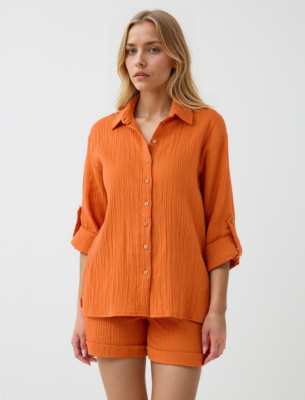 Shirt Collar Long-Sleeve Shirt - 5SW084456