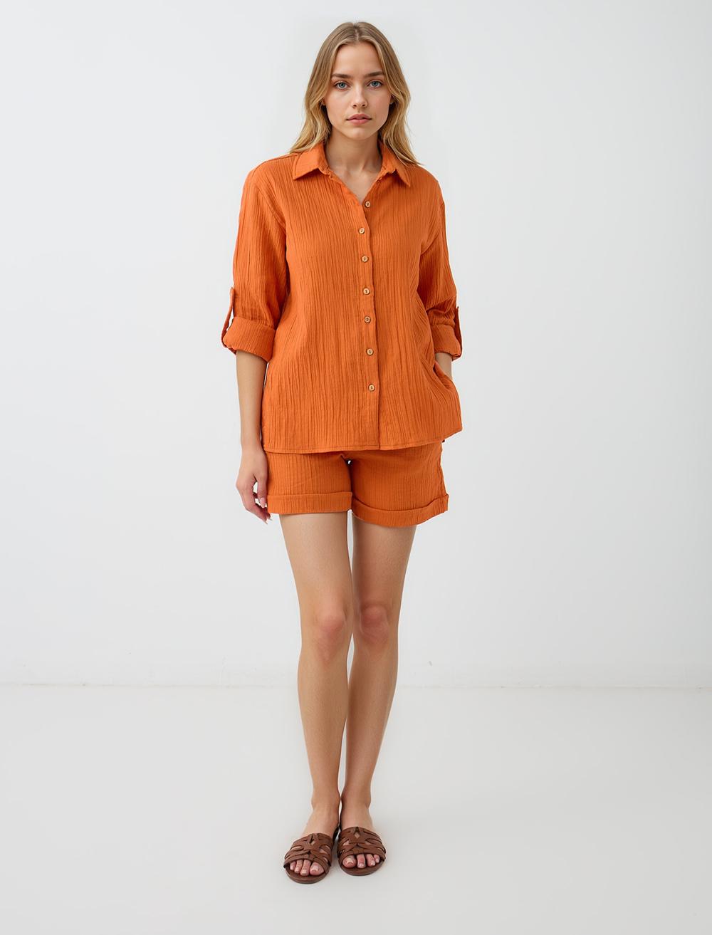 Shirt Collar Long-Sleeve Shirt - 5SW084456