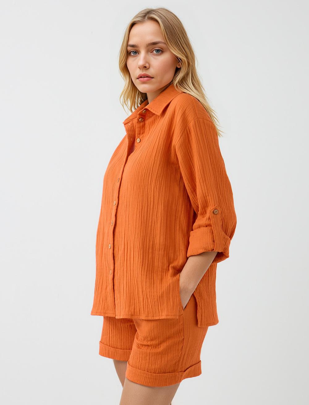 Shirt Collar Long-Sleeve Shirt - 5SW084456